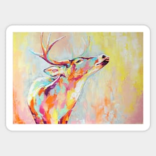 Conceptual abstract painting of a deer muzzle. Sticker